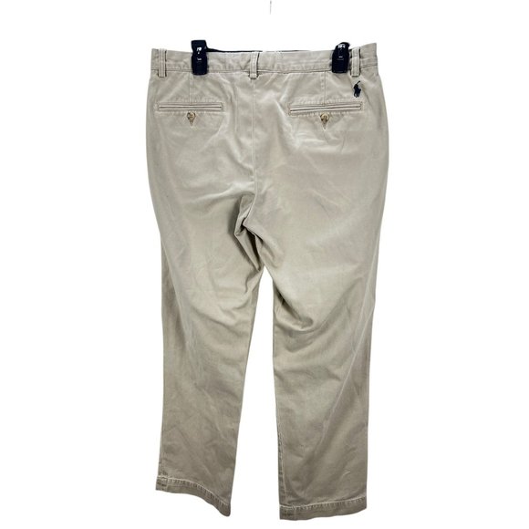 Polo Ralph Lauren Mens Preston Khaki Pants 33/32 Cotton Beige  Embroidered Logo - Picture 2 of 14